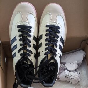 Adidas Women's Cream and Black Sneakers